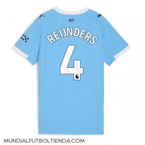 Camiseta Manchester City Tijjani Reijnders #4 Primera Equipación Replica 2025-26 para mujer mangas cortas